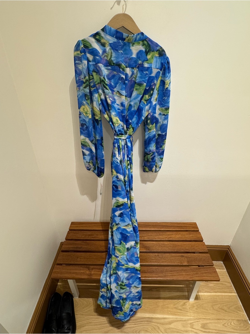 Taylor Blue & Green Floral Tie-Waist Maxi Dress - Picture 4 of 9